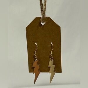 Gold Lightning Bolt Earrings